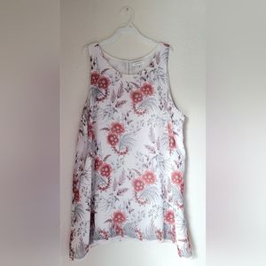 Max Studio Floral Crew Neck Sleeveless Blouse - XL - EUC